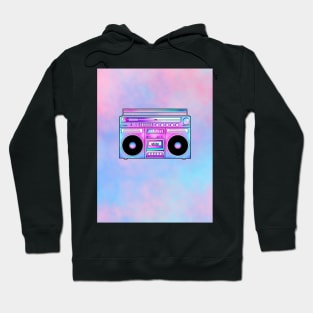 Totally Sweet Retro Cotton Candy Boombox Hoodie